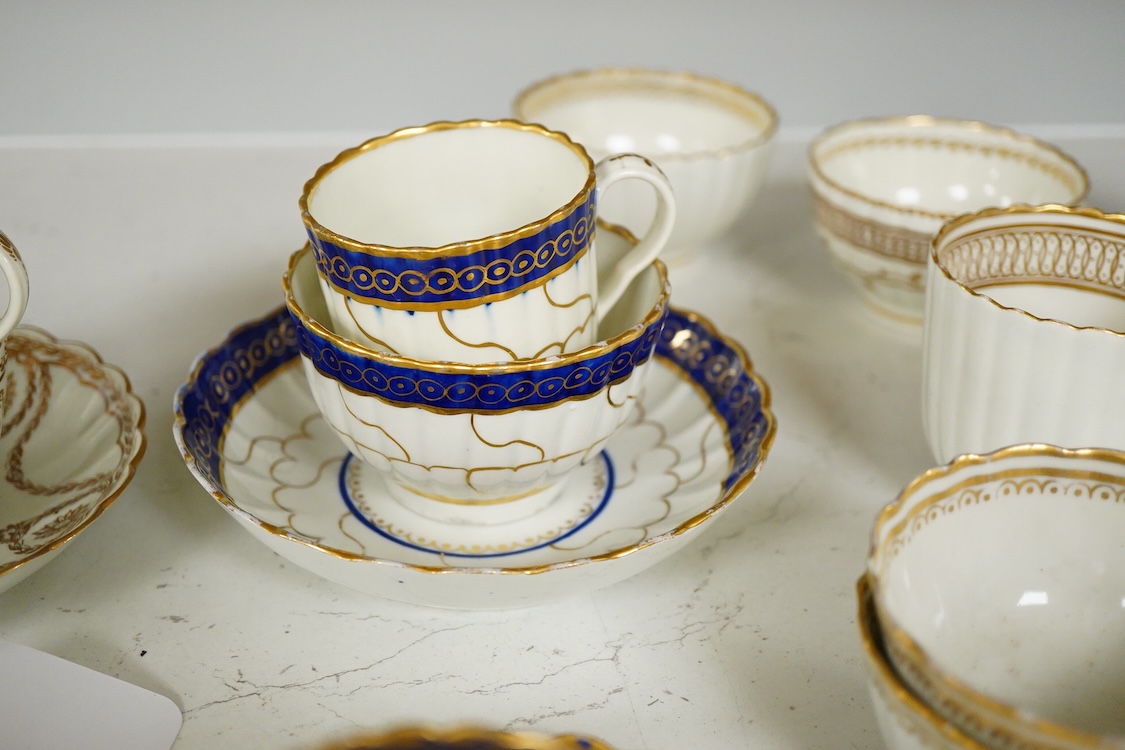 A collection of mixed late 18th/early 19th century tea wares and a Spode stone china dish - 23cm wide